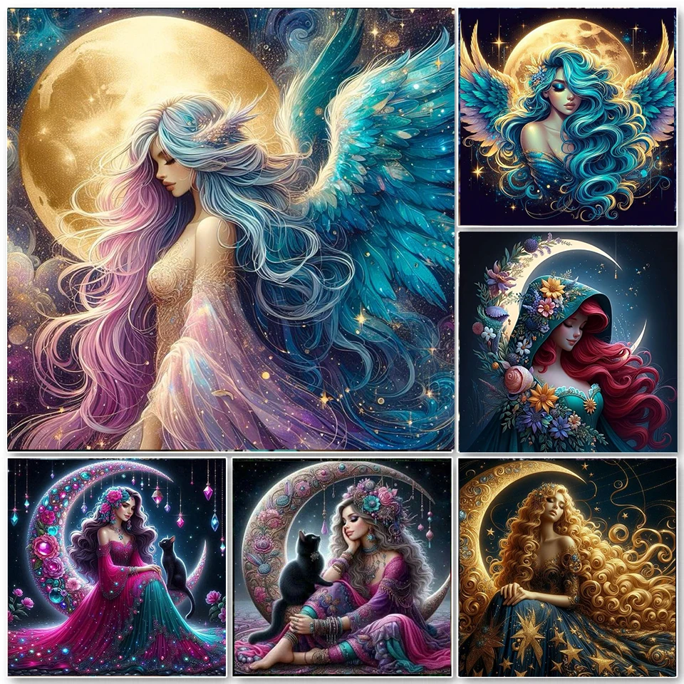 Diamond Painting Cross Stitch Kit Moon Flower Girl Fairy Crystal Diamond Embroidery Rhinestone Mosaic Home Decor Gift
Diamond Painting Cross Stitch Kit Moon Flower Girl Fairy Crystal Diamond Embroidery Rhinestone Mosaic Home Decor Gift