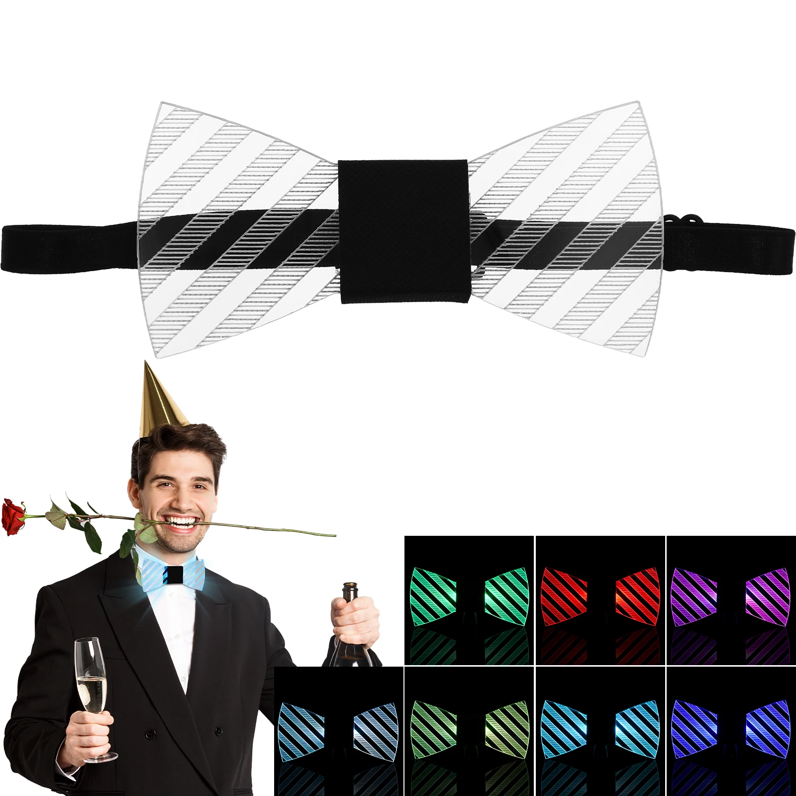 1pc Luminous Bow Tie Costume Accessory Colorful Light Glow Dark Christmas Decor Acrylic Durable Safe Festive Atmosphere Unique
1pc Luminous Bow Tie Costume Accessory Colorful Light Glow Dark Christmas Decor Acrylic Durable Safe Festive Atmosphere Unique