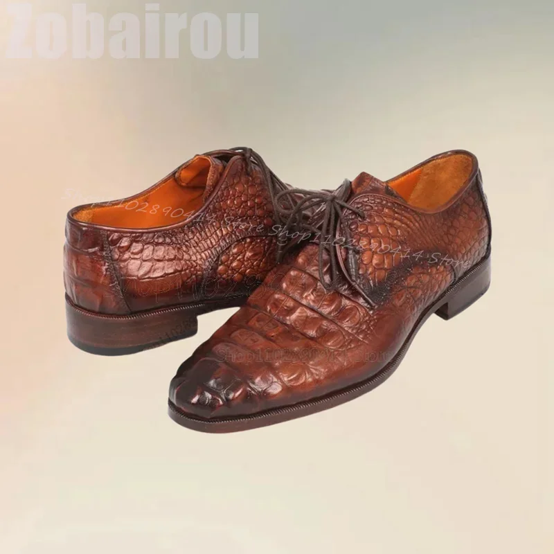 Brown Crocodile Print Gradient Color Men Derby Shoes Fashion Lace Up Men Shoes Luxurious Handmade Party Banquet Men Dress Shoes
Brown Crocodile Print Gradient Color Men Derby Shoes Fashion Lace Up Men Shoes Luxurious Handmade Party Banquet Men Dress Shoes