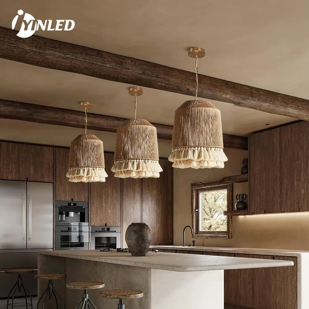 Bohemian Tassel Pendant Lamps Japanese Retro Wabi Sabi Lights White Fringe Lampshade for Living Room Bedroom Restaurant Lighting
Bohemian Tassel Pendant Lamps Japanese Retro Wabi Sabi Lights White Fringe Lampshade for Living Room Bedroom Restaurant Lighting