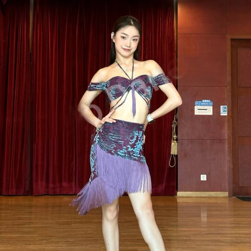 Summer Adults Chacha Latin Dance Costume Women Sexy Drawstring Top Tassels Skirt Female Latin Dance Competition Wear SL11970
Summer Adults Chacha Latin Dance Costume Women Sexy Drawstring Top Tassels Skirt Female Latin Dance Competition Wear SL11970