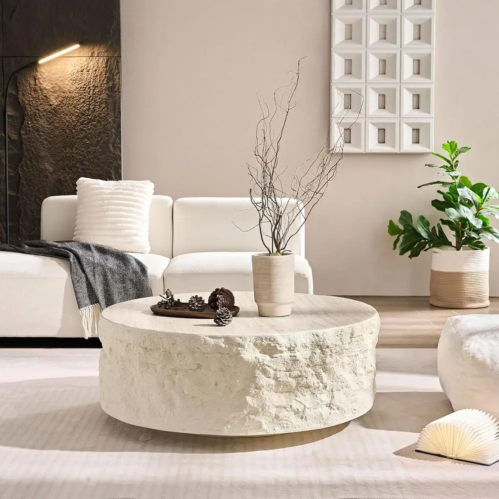 Round Coee Table or Living Room Circle Coee Table ern Drum Center Table or Aparent, No Need Assembly (iberglass 35.43'' Cement S
Round Coee Table or Living Room Circle Coee Table ern Drum Center Table or Aparent, No Need Assembly (iberglass 35.43'' Cement S