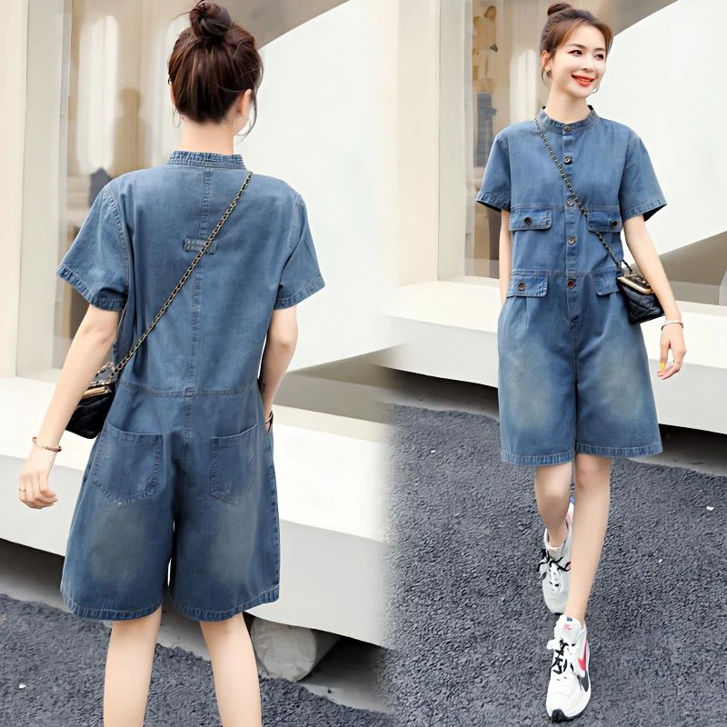 Retro Denim Jumpsuit orts Trendy Summer New European Women's Faion Youthful Casual Thin Dr Pants High Waist Loose Fit
Retro Denim Jumpsuit orts Trendy Summer New European Women's Faion Youthful Casual Thin Dr Pants High Waist Loose Fit