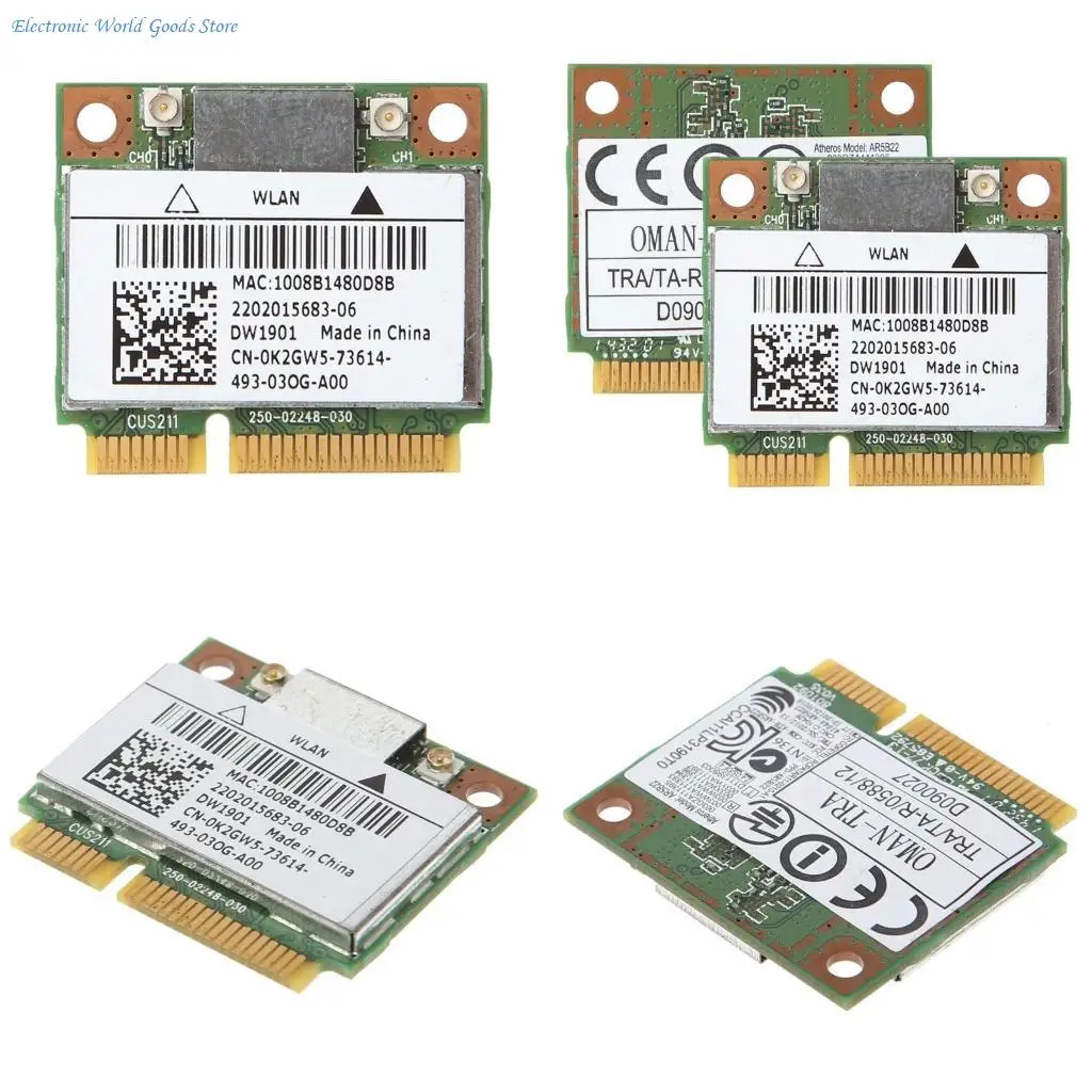 A3PD DW1901 AR5B22 Card Dual Band Bluetooth-compatible Wireless Half Mini PCI-E WIFI Card 300M for for Inspi
A3PD DW1901 AR5B22 Card Dual Band Bluetooth-compatible Wireless Half Mini PCI-E WIFI Card 300M for for Inspi