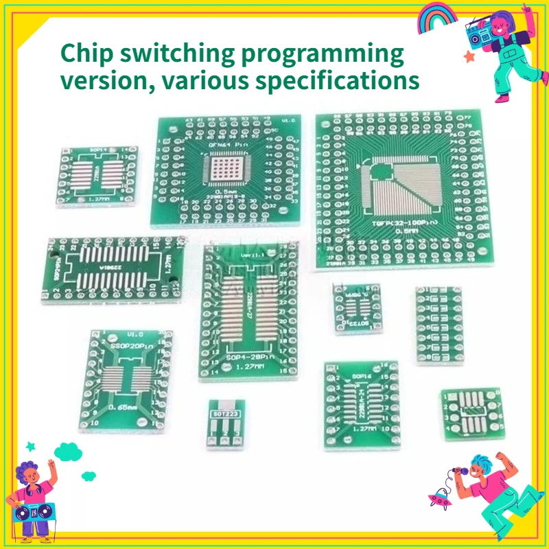 5/10/20PCS Adapter PCB Circuit Board Kit SMD QFP LQFP QFN FQFP Turn To DIP SOP MSOP SSOP TSSOP SOT23 8 10 14 16 20 24 28 SMT
5/10/20PCS Adapter PCB Circuit Board Kit SMD QFP LQFP QFN FQFP Turn To DIP SOP MSOP SSOP TSSOP SOT23 8 10 14 16 20 24 28 SMT