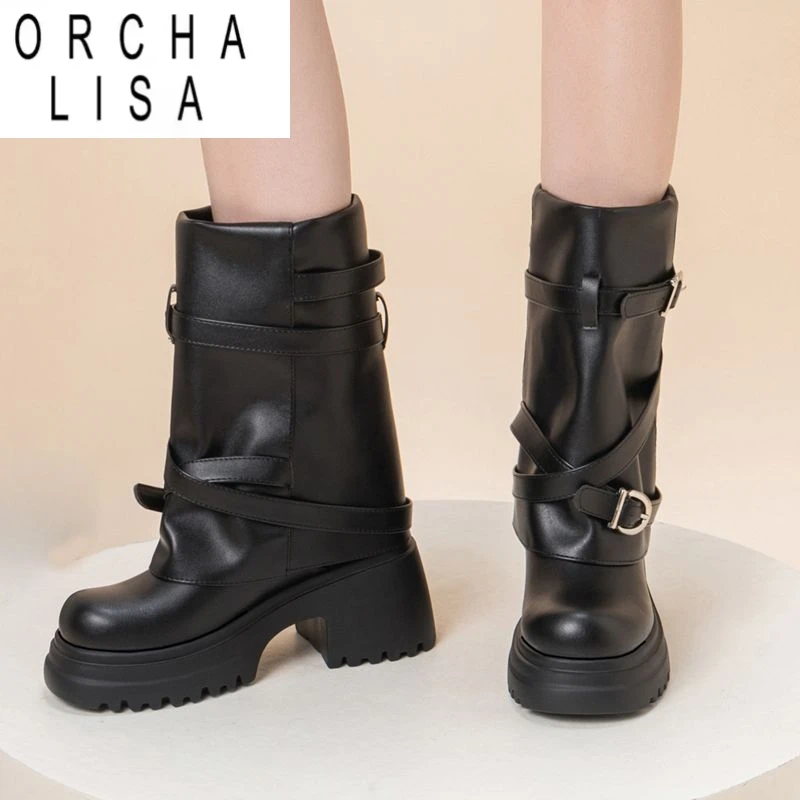 ORCHA LISA 2025 Новые женские сапоги до середины икры для отдыха с круглым носком на массивном каблуке 7,5 см на платформе без шнуровки с пряжками на ремне, большой размер 42 43 44 45
ORCHA LISA 2025 Новые женские сапоги до середины икры для отдыха с круглым носком на массивном каблуке 7,5 см на платформе без шнуровки с пряжками на ремне, большой размер 42 43 44 45