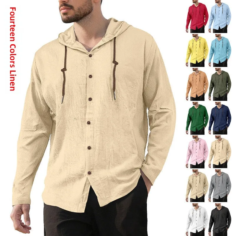 New 2026 Men's Hooded T-irt Pure Color Cotton Linen Casual Long Sve Top Spring Summer New Arrival Resistant to Deformation
New 2026 Men's Hooded T-irt Pure Color Cotton Linen Casual Long Sve Top Spring Summer New Arrival Resistant to Deformation