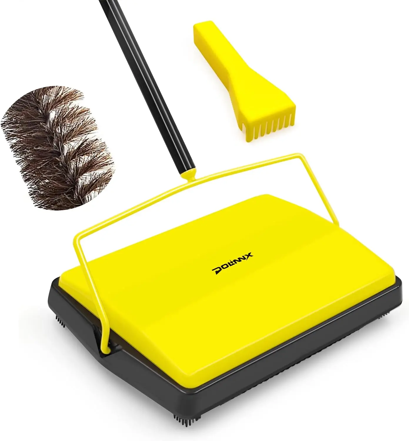 Manual Carpet Sweeper with Horsehair Brush, Electrostatic Floor Roller for Pet Hair, Rug Cleaner (Yellow)
Manual Carpet Sweeper with Horsehair Brush, Electrostatic Floor Roller for Pet Hair, Rug Cleaner (Yellow)