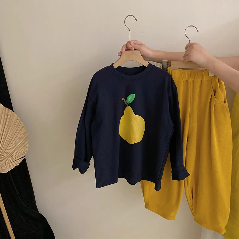 Girls Autumn New Pear Print Long Sleeve Tops2025Solid Color Versatile Casual Sweatpants Two-Piece Set Trendy
Girls Autumn New Pear Print Long Sleeve Tops2025Solid Color Versatile Casual Sweatpants Two-Piece Set Trendy
