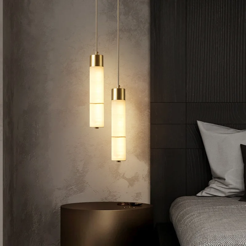 Simple light luxury all-copper long-line small chandelier bedroom bedside lamp jade villa bar Spanish marble lamp
Simple light luxury all-copper long-line small chandelier bedroom bedside lamp jade villa bar Spanish marble lamp