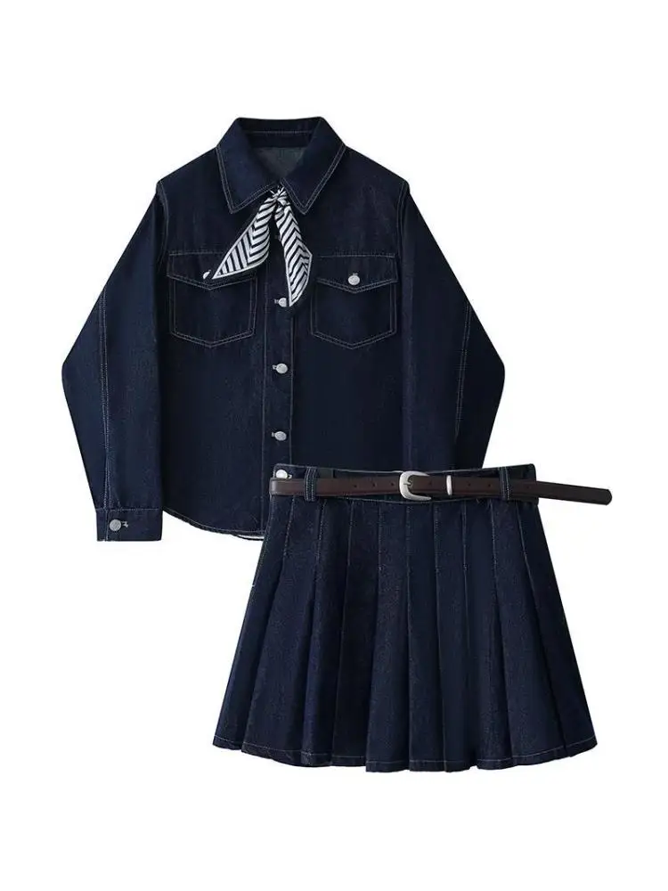 plus Size College Style Denim Set Women's Frock Coat Top Pleated Skirt Two Piece Set Spring 2025 Fashion Ensemble
plus Size College Style Denim Set Women's Frock Coat Top Pleated Skirt Two Piece Set Spring 2025 Fashion Ensemble