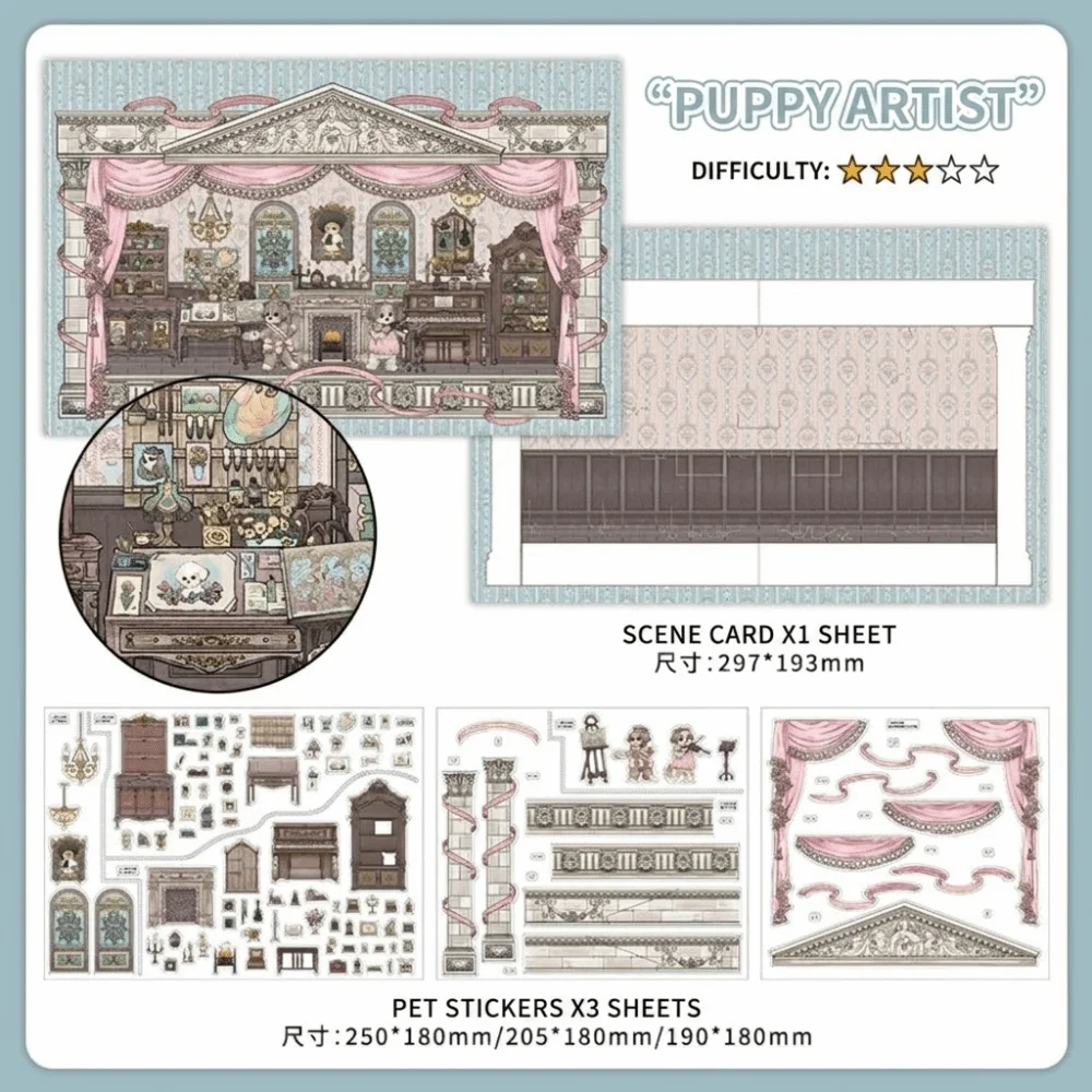 1 Scene Card 3 Sticker Sheets Hong Kong Style Miniature Scene Stickers PET Material Layered Scene DIY Sticker Set
1 Scene Card 3 Sticker Sheets Hong Kong Style Miniature Scene Stickers PET Material Layered Scene DIY Sticker Set