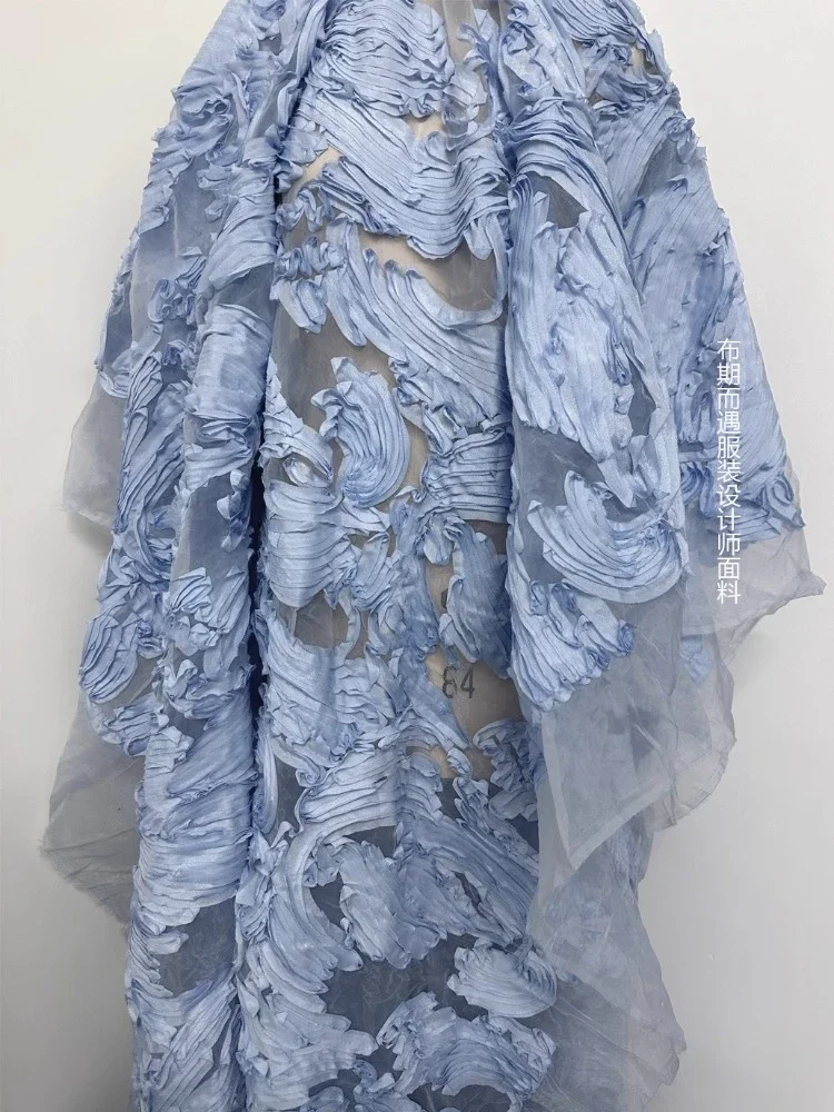 Сетчатая ткань из органзы Небесно-голубое дизайнерское креативное свадебное платье для женщин Ткань по ярду для платьев Ткань для шитья своими руками Материал 
Сетчатая ткань из органзы Небесно-голубое дизайнерское креативное свадебное платье для женщин Ткань по ярду для платьев Ткань для шитья своими руками Материал