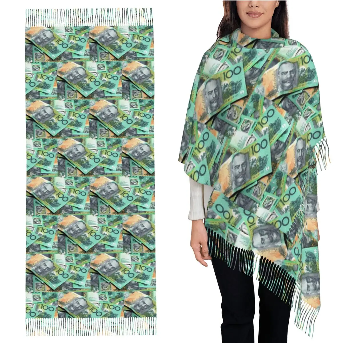 Australian $100 Notes Scarf Tassel Scarves for Women Soft Warm Shawls and Wraps Large Fall Winter Shawl Wrap
Australian $100 Notes Scarf Tassel Scarves for Women Soft Warm Shawls and Wraps Large Fall Winter Shawl Wrap