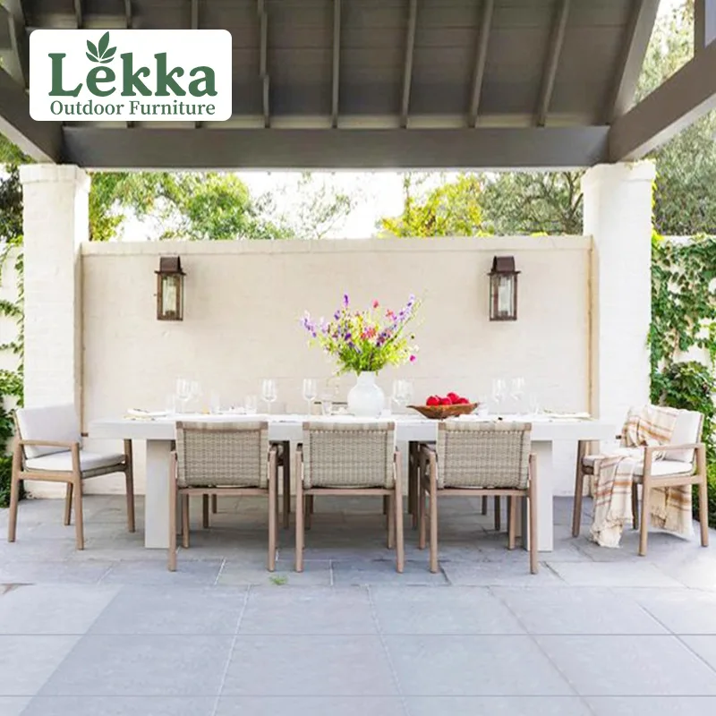 Customized Outdoor Tables And Chairs B & B Outdoor Leisure Terrace Teak Dining Table Rattan Chair Villa Terrace Solid Wood Garde
Customized Outdoor Tables And Chairs B & B Outdoor Leisure Terrace Teak Dining Table Rattan Chair Villa Terrace Solid Wood Garde