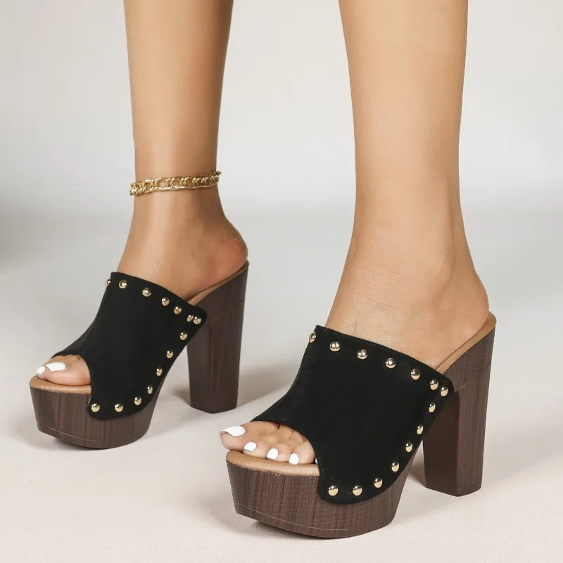 Fashion Women's Shoes Retro Rivet Platform High Heeled Sandals for Woman Comfort Casual Shoes Designer Shoes Sandalias De Mujer
Fashion Women's Shoes Retro Rivet Platform High Heeled Sandals for Woman Comfort Casual Shoes Designer Shoes Sandalias De Mujer
