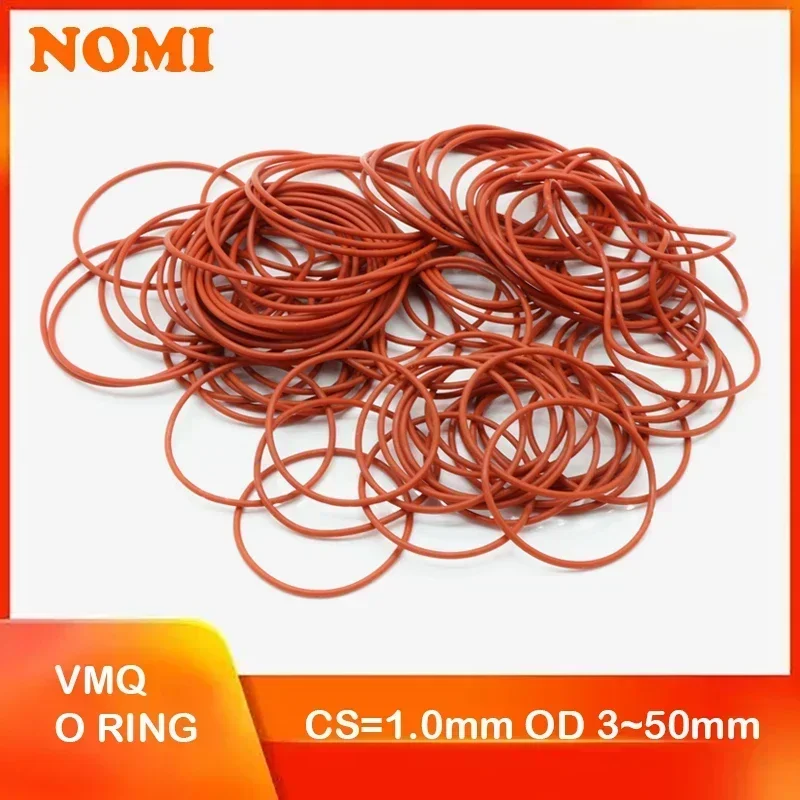 VMQ O Ring Red Silicone Gasket Thickness CS1mm OD 3 ~ 50mm Food Grade Waterproof Washer Round O Shape Rubber Rings 50/100pcs
VMQ O Ring Red Silicone Gasket Thickness CS1mm OD 3 ~ 50mm Food Grade Waterproof Washer Round O Shape Rubber Rings 50/100pcs