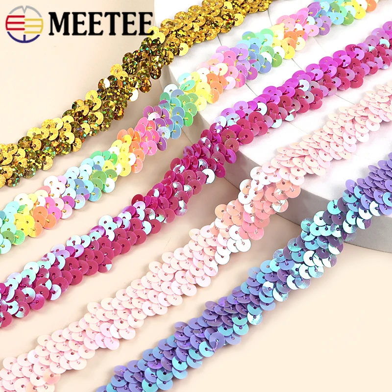 2/5/10M Meetee 20mm Sequin Lace Ribbon Elastic Band for Dance Dress Garment Decoration Stretch Laces Trimming Sewing Accessories
2/5/10M Meetee 20mm Sequin Lace Ribbon Elastic Band for Dance Dress Garment Decoration Stretch Laces Trimming Sewing Accessories