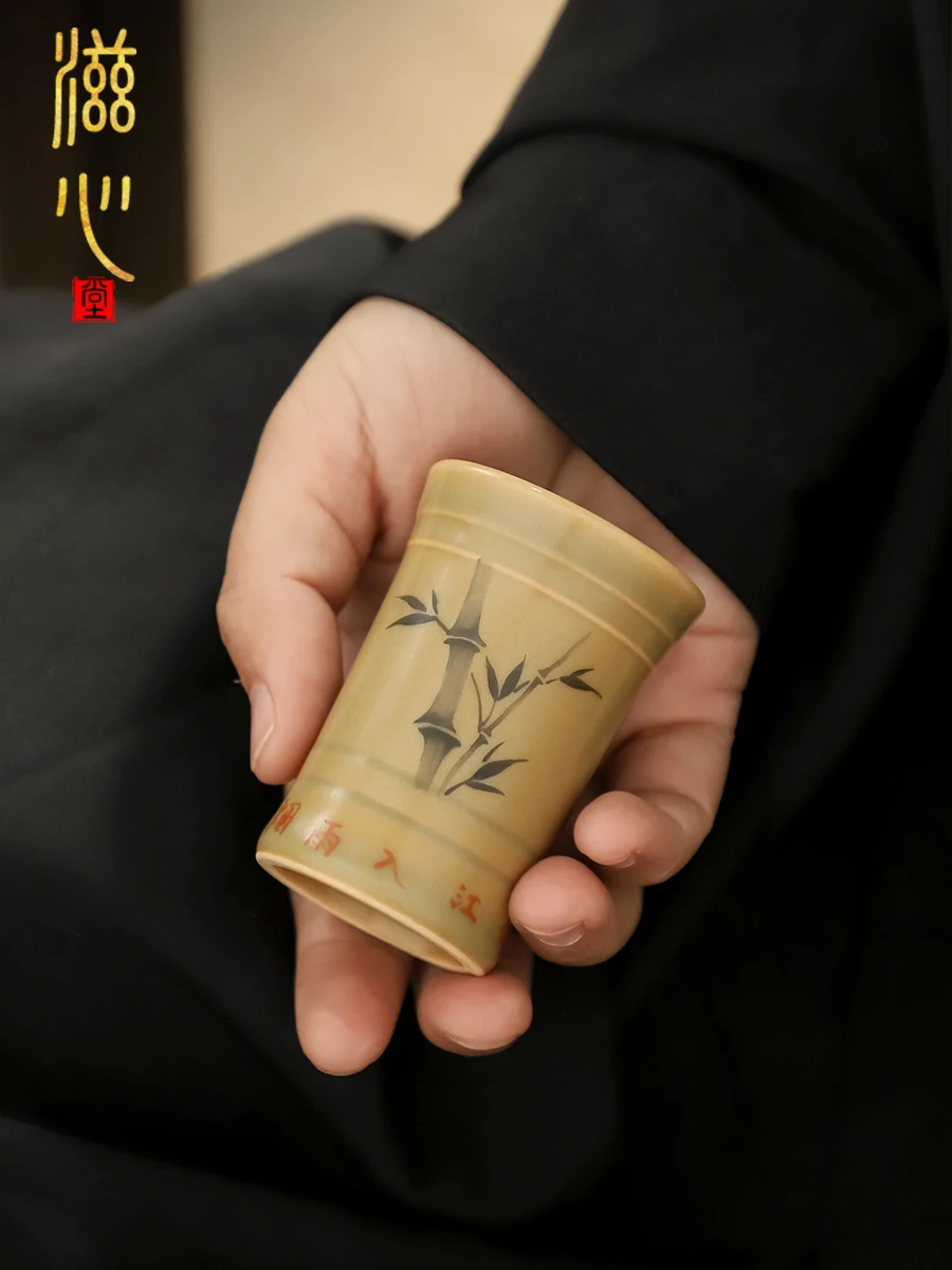 High-End Brown Glaze Hand-Painted Plum Blossoms Orchids Bamboo and Chrysanthemum Cup Personal Special Tea Set Porcelain Tasting
High-End Brown Glaze Hand-Painted Plum Blossoms Orchids Bamboo and Chrysanthemum Cup Personal Special Tea Set Porcelain Tasting