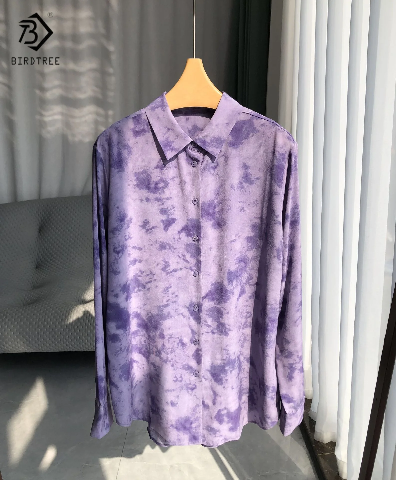 BirdTree 17MM 100% Real Silk Print Shirts, Women's Purple Sand Washed Blouses,Long Sleeves 2025 Summer Autumn New T54502JF
BirdTree 17MM 100% Real Silk Print Shirts, Women's Purple Sand Washed Blouses,Long Sleeves 2025 Summer Autumn New T54502JF