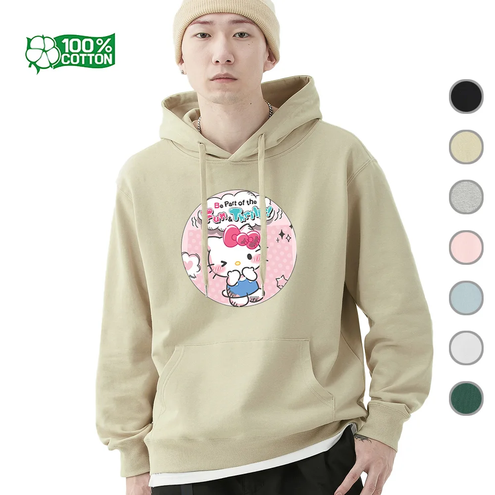 Толстовка с милым персонажем Hello Kitty, уютная толстовка и пуловер из 100% хлопка, мягкая верхняя одежда Sanrio, одежда унисекс, подарок
Толстовка с милым персонажем Hello Kitty, уютная толстовка и пуловер из 100% хлопка, мягкая верхняя одежда Sanrio, одежда унисекс, подарок