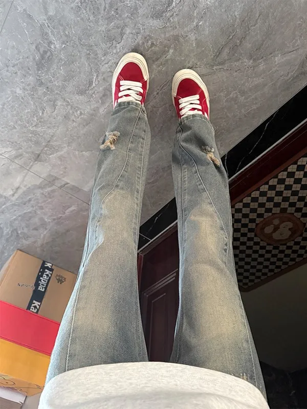 Men's Spring Summer Autumn High Street Straight Leg Jeans Mud Dyeing Hole Punching Pants American Style Bell Bottoms
Men's Spring Summer Autumn High Street Straight Leg Jeans Mud Dyeing Hole Punching Pants American Style Bell Bottoms