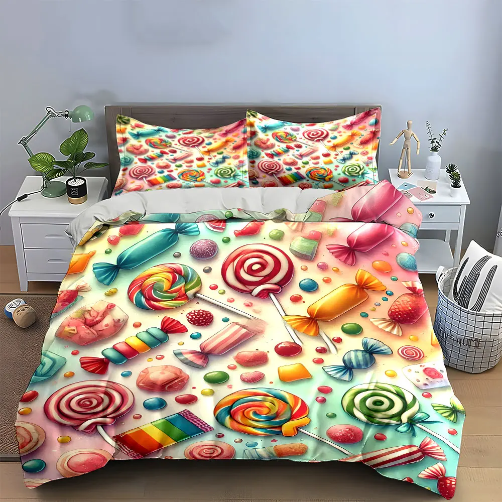 Colorful Candy-Themed Decor Set Bedding Set with 1 Duvet Cover 2 Pillowcases Single Double King Queen, Gift
Colorful Candy-Themed Decor Set Bedding Set with 1 Duvet Cover 2 Pillowcases Single Double King Queen, Gift