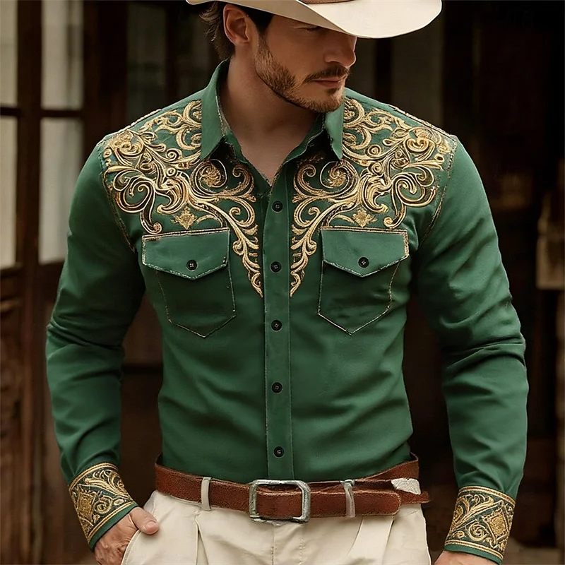 New men's long sleeved shirt Western denim 3D feather print long sleeved high-quality pattern top shirt
New men's long sleeved shirt Western denim 3D feather print long sleeved high-quality pattern top shirt