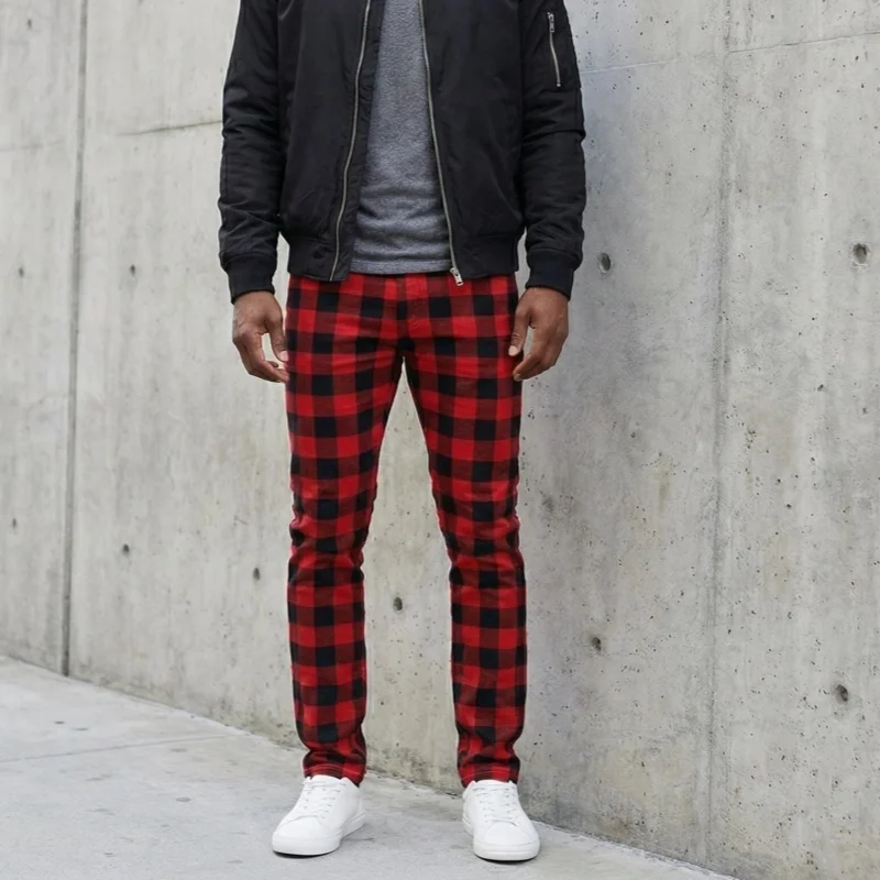 2026 Cyber Y2K Streetwear Red Plaid Patchwork Slim Jeans Pants For Men Clothing Luxury New Fashion Long Trousers Pantaloni Uomo
2026 Cyber Y2K Streetwear Red Plaid Patchwork Slim Jeans Pants For Men Clothing Luxury New Fashion Long Trousers Pantaloni Uomo