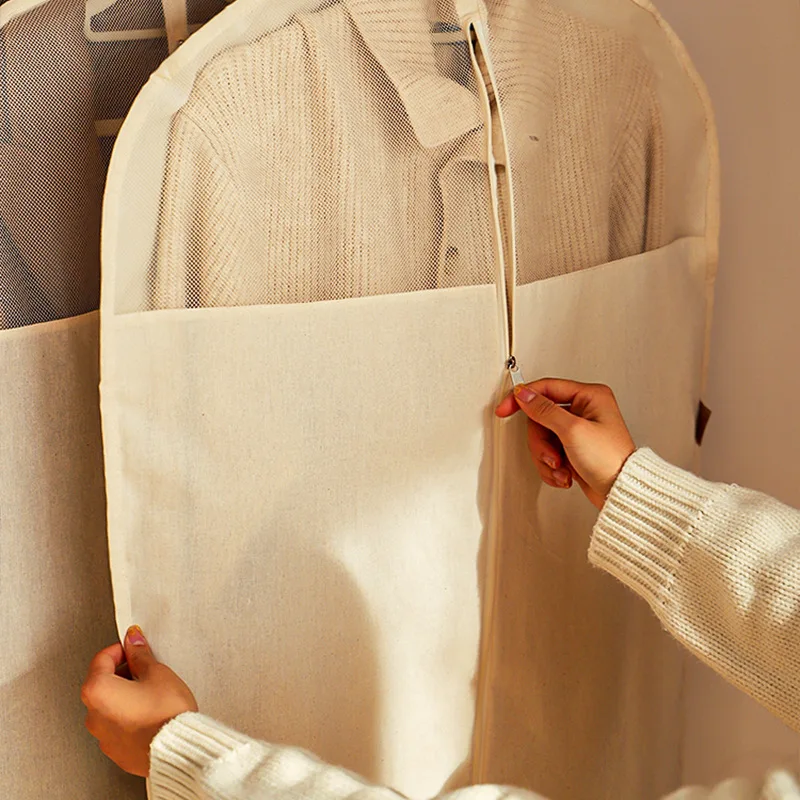 Luxury Thickened Cotton Linen Breathable Clothing Dust Cover Wardrobe Hanging Storage Bag Suit Coat Dress Dustproof Garment Bag
Luxury Thickened Cotton Linen Breathable Clothing Dust Cover Wardrobe Hanging Storage Bag Suit Coat Dress Dustproof Garment Bag