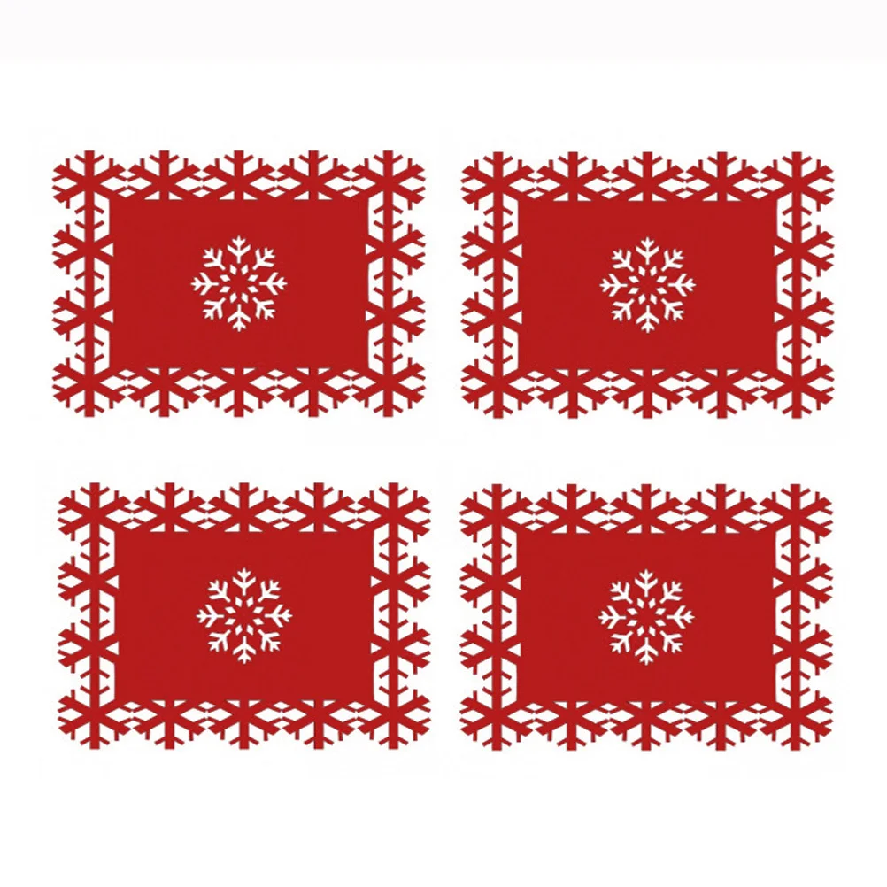 4Pcs Christmas Snowflake Table Mats Felt Placemat Heat Resistant Dining Table Decor Place Mat Christmas Placemats
4Pcs Christmas Snowflake Table Mats Felt Placemat Heat Resistant Dining Table Decor Place Mat Christmas Placemats