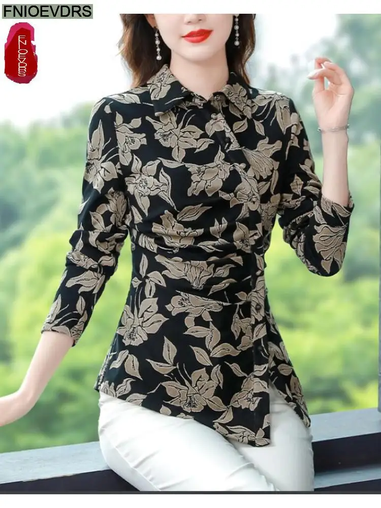 New 2023 Spring Autumn Long Sleeve Work Basic Wear Retro Vintage Floral Print Tops Single-Breasted Button Shirt Blouses
New 2023 Spring Autumn Long Sleeve Work Basic Wear Retro Vintage Floral Print Tops Single-Breasted Button Shirt Blouses