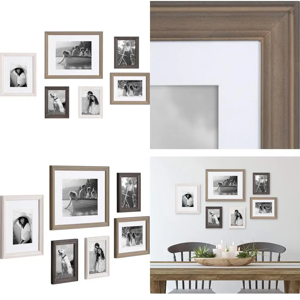 Gallery Wall Kit, Set of 6 with Assorted Frame Sizes in Whitewash, Charcoal, and Rustic Gray Finishes
Gallery Wall Kit, Set of 6 with Assorted Frame Sizes in Whitewash, Charcoal, and Rustic Gray Finishes