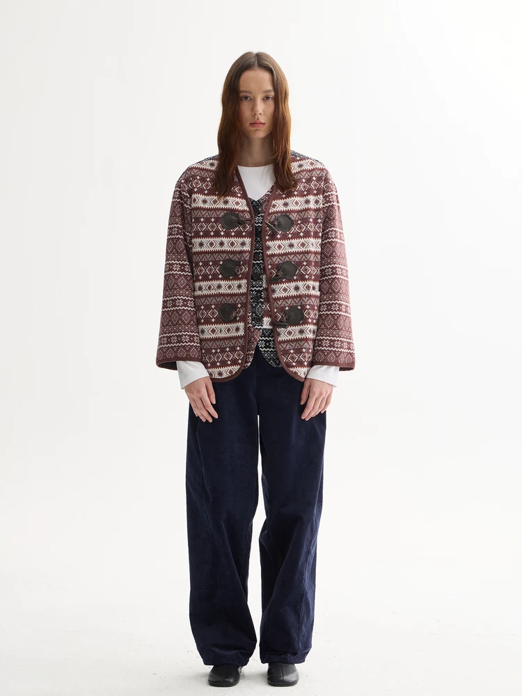 Furifuri Retro Fair Isle Embroidered Patchwork Real Cow Horn Button Cotton Outerwear Long Sve Women's ort Coat
Furifuri Retro Fair Isle Embroidered Patchwork Real Cow Horn Button Cotton Outerwear Long Sve Women's ort Coat