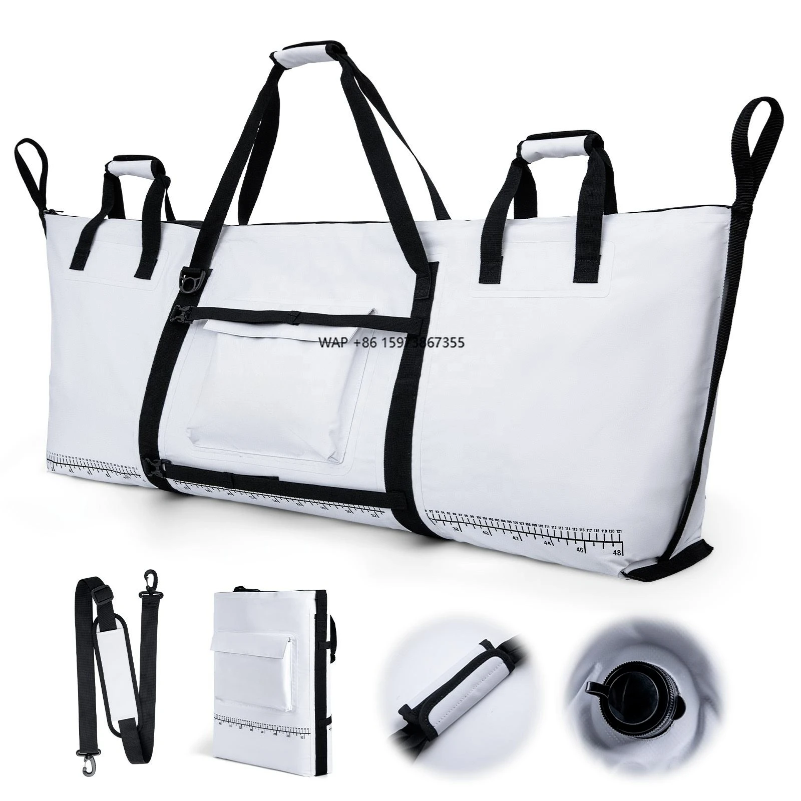 HYDZ insulated fish cooler bag 500D PVC waterproof fish bag Large fishing cooler bag with drain plug
HYDZ insulated fish cooler bag 500D PVC waterproof fish bag Large fishing cooler bag with drain plug