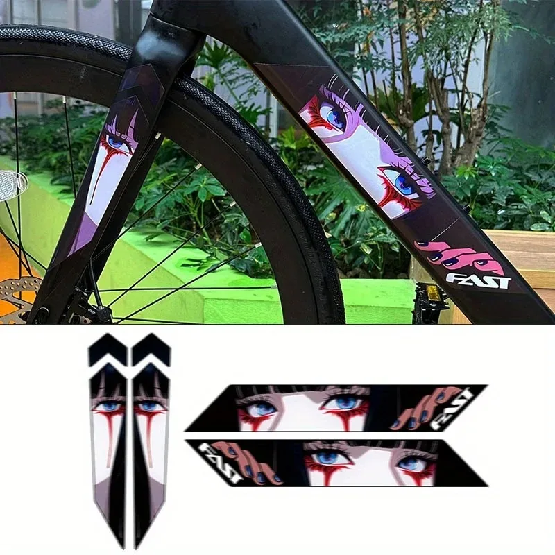 4 KLD Anime Girl Bike Stickers - Vivid Red and Black Vinyl Road Bike Stickers, Self-Adhesive Matte Surface, Perfect Gift for
4 KLD Anime Girl Bike Stickers - Vivid Red and Black Vinyl Road Bike Stickers, Self-Adhesive Matte Surface, Perfect Gift for