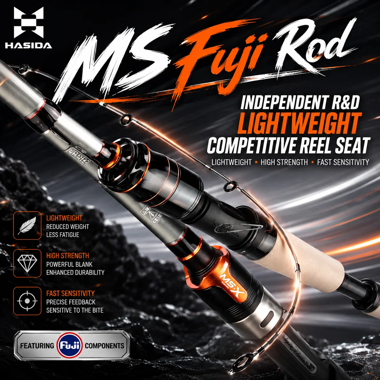 HASIDA MS Spinning Casting Carbon Fishing Rod 2 Sections FUJI Guides NEW Style 1.68m/1.98m/2.03m/2.13m/2.28m/2.4m Fishing Tackle
HASIDA MS Spinning Casting Carbon Fishing Rod 2 Sections FUJI Guides NEW Style 1.68m/1.98m/2.03m/2.13m/2.28m/2.4m Fishing Tackle