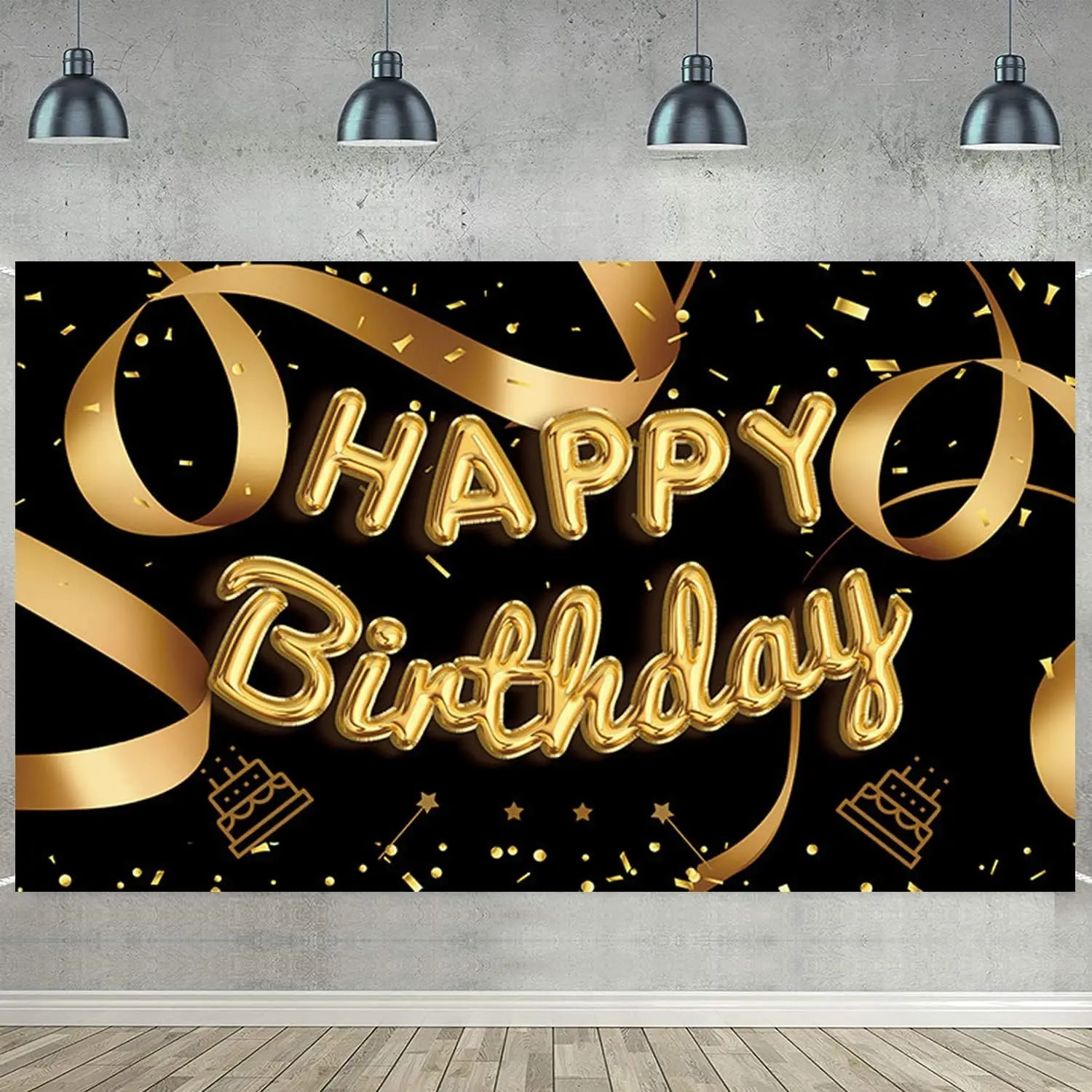 Photography Backdrop Black And Gold Banner For Man and Women Happy Birthday Party Celebration Decorations Background Poster
Photography Backdrop Black And Gold Banner For Man and Women Happy Birthday Party Celebration Decorations Background Poster