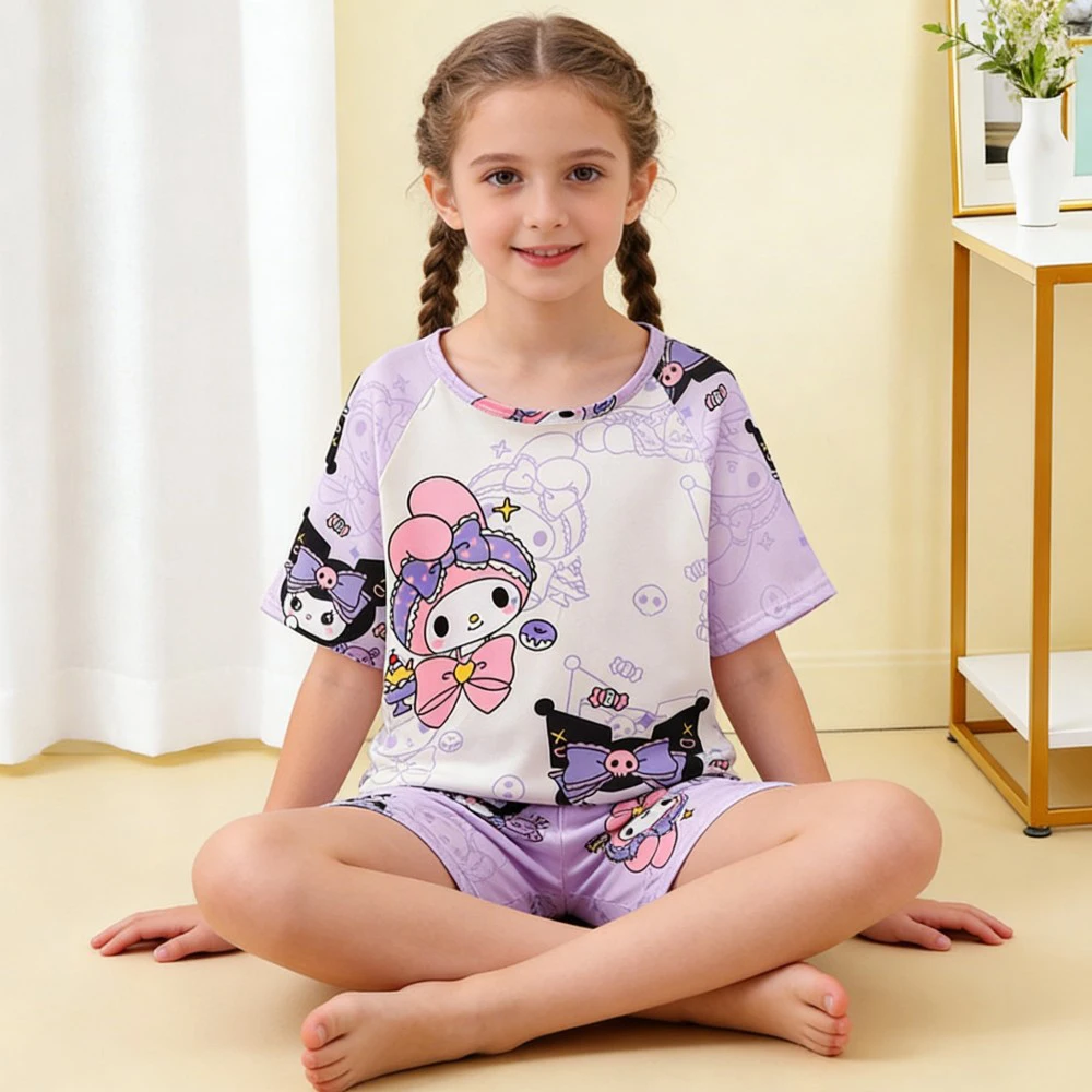 Детский комплект пижам с принтом My Melody, Kuromi, Cinnamoroll, короткий рукав, домашняя одежда для девочек и мальчиков
Детский комплект пижам с принтом My Melody, Kuromi, Cinnamoroll, короткий рукав, домашняя одежда для девочек и мальчиков