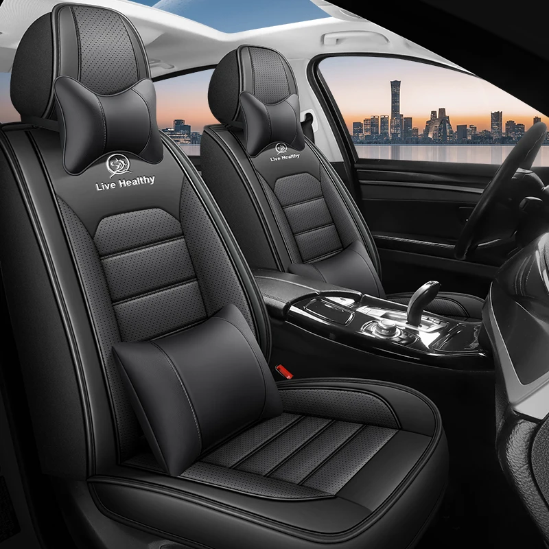 Front two-seater car seat covers, with headrests and lumbar supports, universal style, suitable for most models
Front two-seater car seat covers, with headrests and lumbar supports, universal style, suitable for most models
