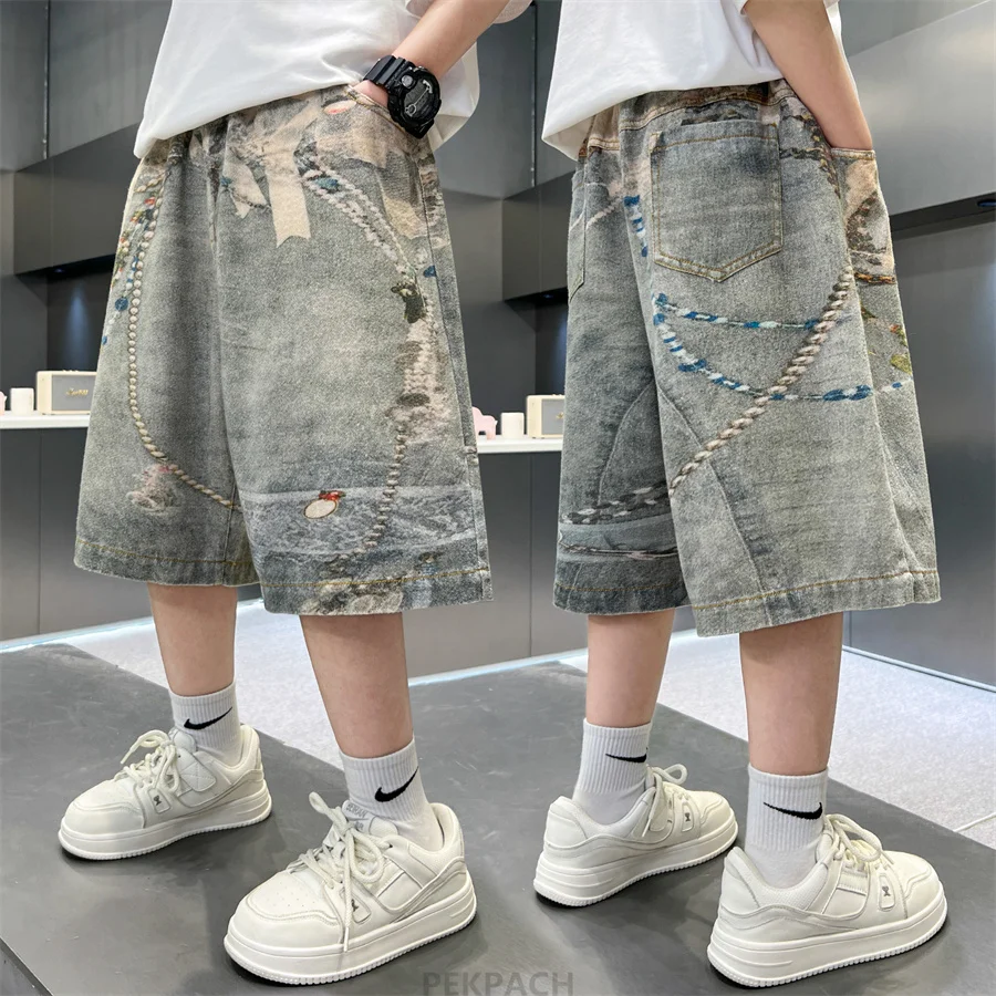 Children Hip Hop Fashion Street Clothing 3D Print Denim Shorts For Kids BoysIns y2k Loose Knee Length Baggy Jeans Shorts 5-14 Y
Children Hip Hop Fashion Street Clothing 3D Print Denim Shorts For Kids BoysIns y2k Loose Knee Length Baggy Jeans Shorts 5-14 Y