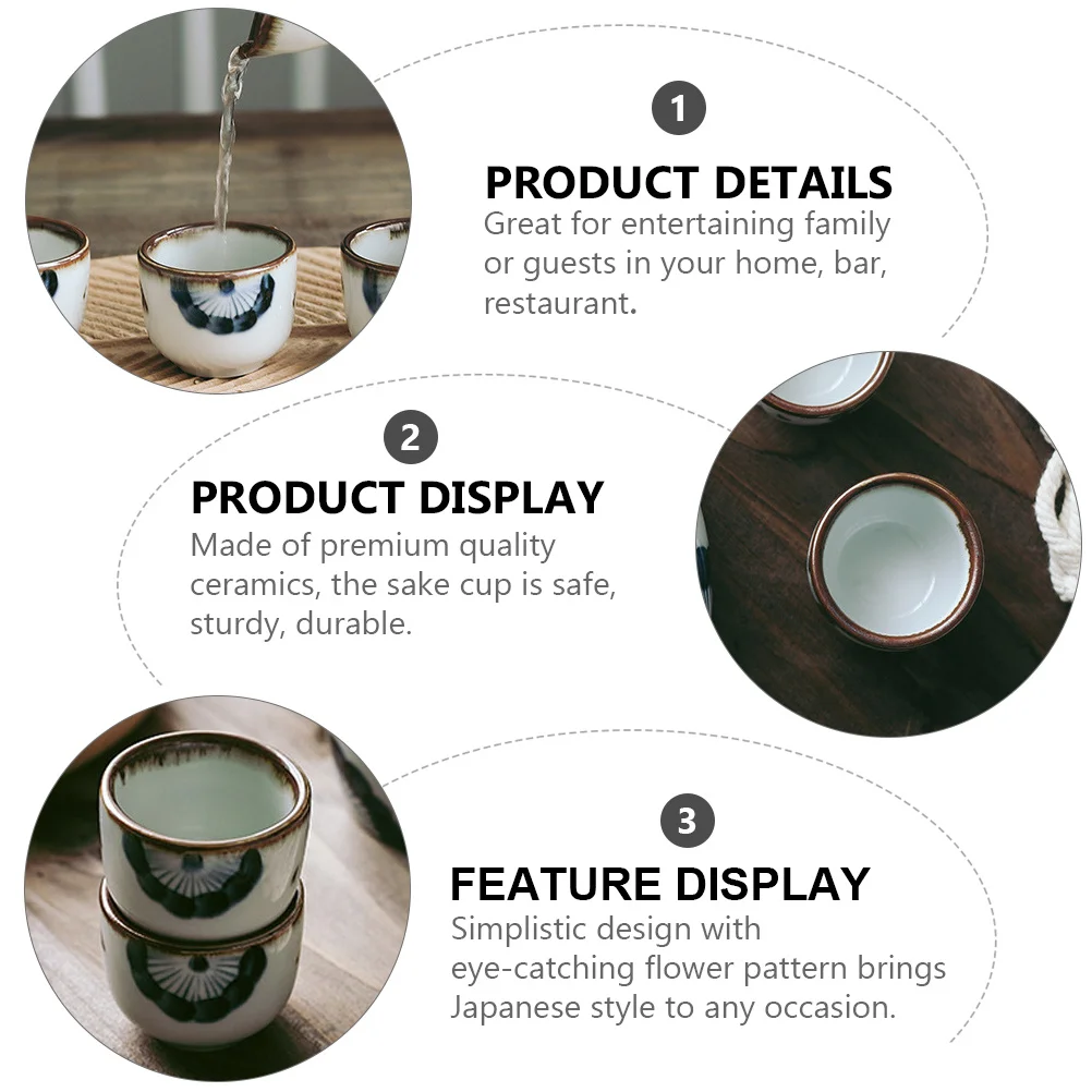 2Pcs High Quality Ceramic Sake Cups Japanese Style Floral Pattern Safe for Spirits Tea Coffee Entertaining
2Pcs High Quality Ceramic Sake Cups Japanese Style Floral Pattern Safe for Spirits Tea Coffee Entertaining