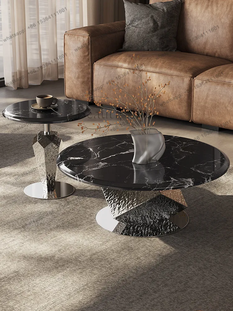 XX Italian light luxury stainless steel round high-end natural luxury stone coffee table
XX Italian light luxury stainless steel round high-end natural luxury stone coffee table