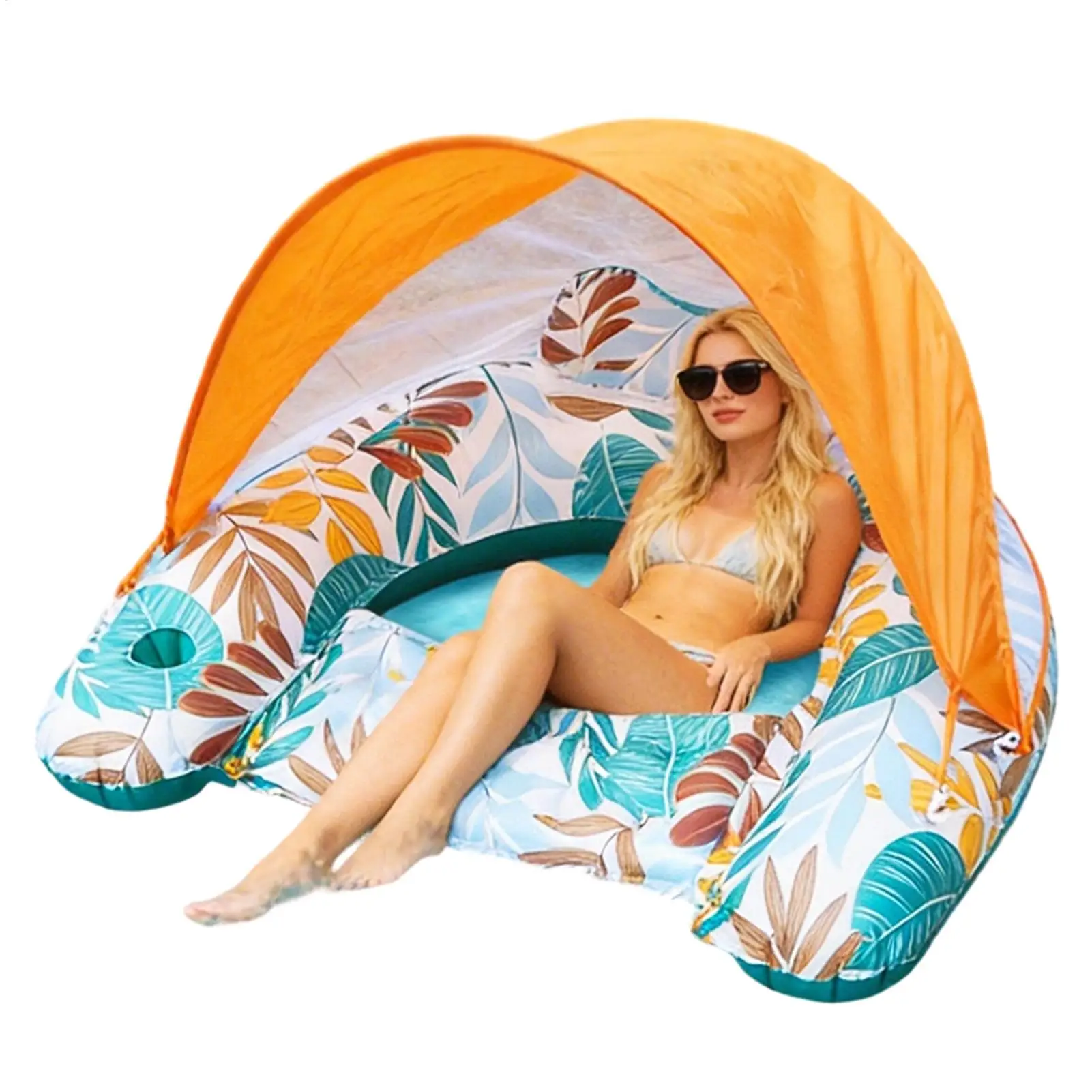 Pool Float with Canopy Blow Up Floating Chair Lounge Swimming Pool Float with Ergonomic Headrest for Summer Beach Vacation
Pool Float with Canopy Blow Up Floating Chair Lounge Swimming Pool Float with Ergonomic Headrest for Summer Beach Vacation