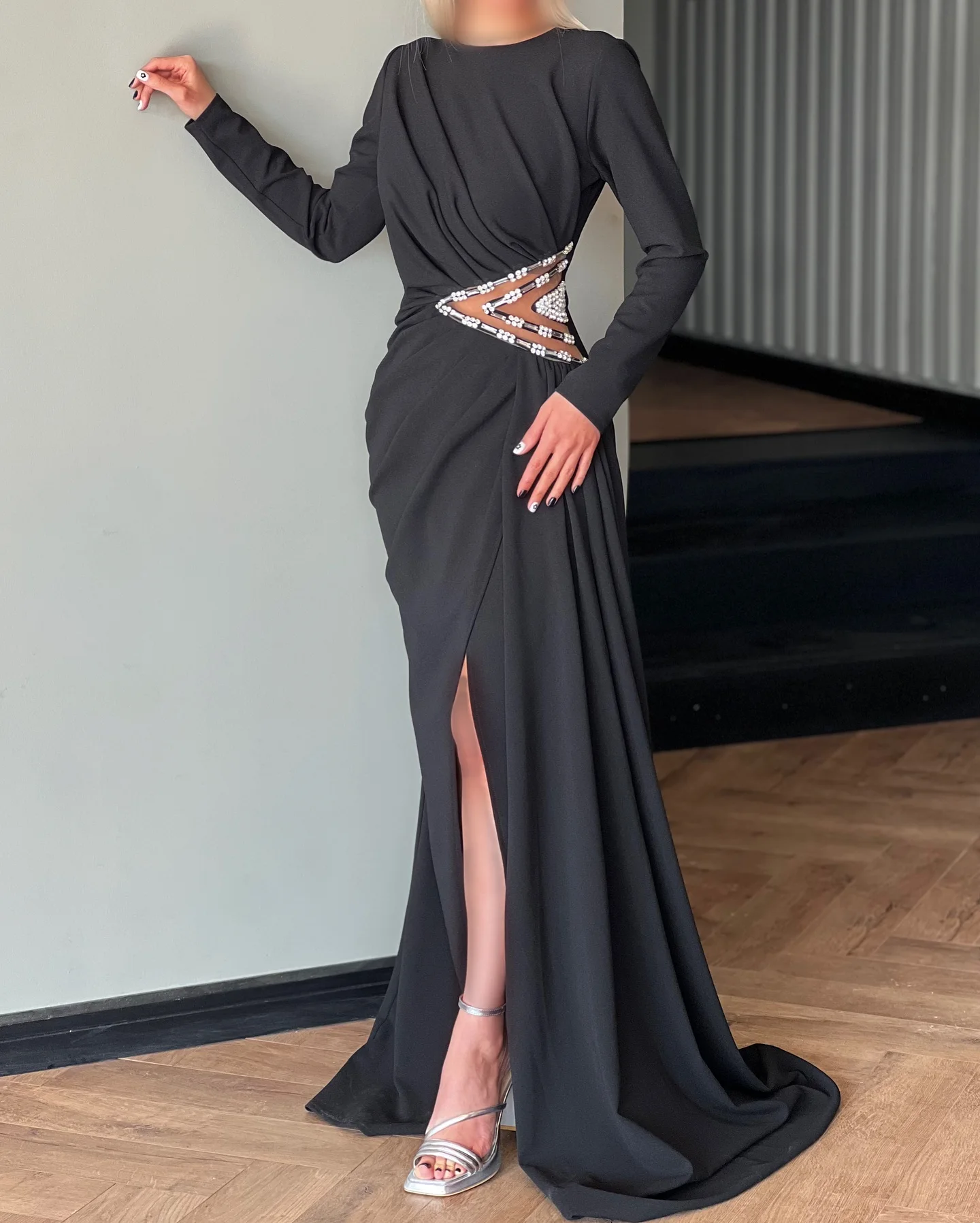 Customized Temperament Mermaid O-Neck Crystal Evening Dresses Elegant Long Sleeves Pleats Black Vestido De Festa Robe
Customized Temperament Mermaid O-Neck Crystal Evening Dresses Elegant Long Sleeves Pleats Black Vestido De Festa Robe