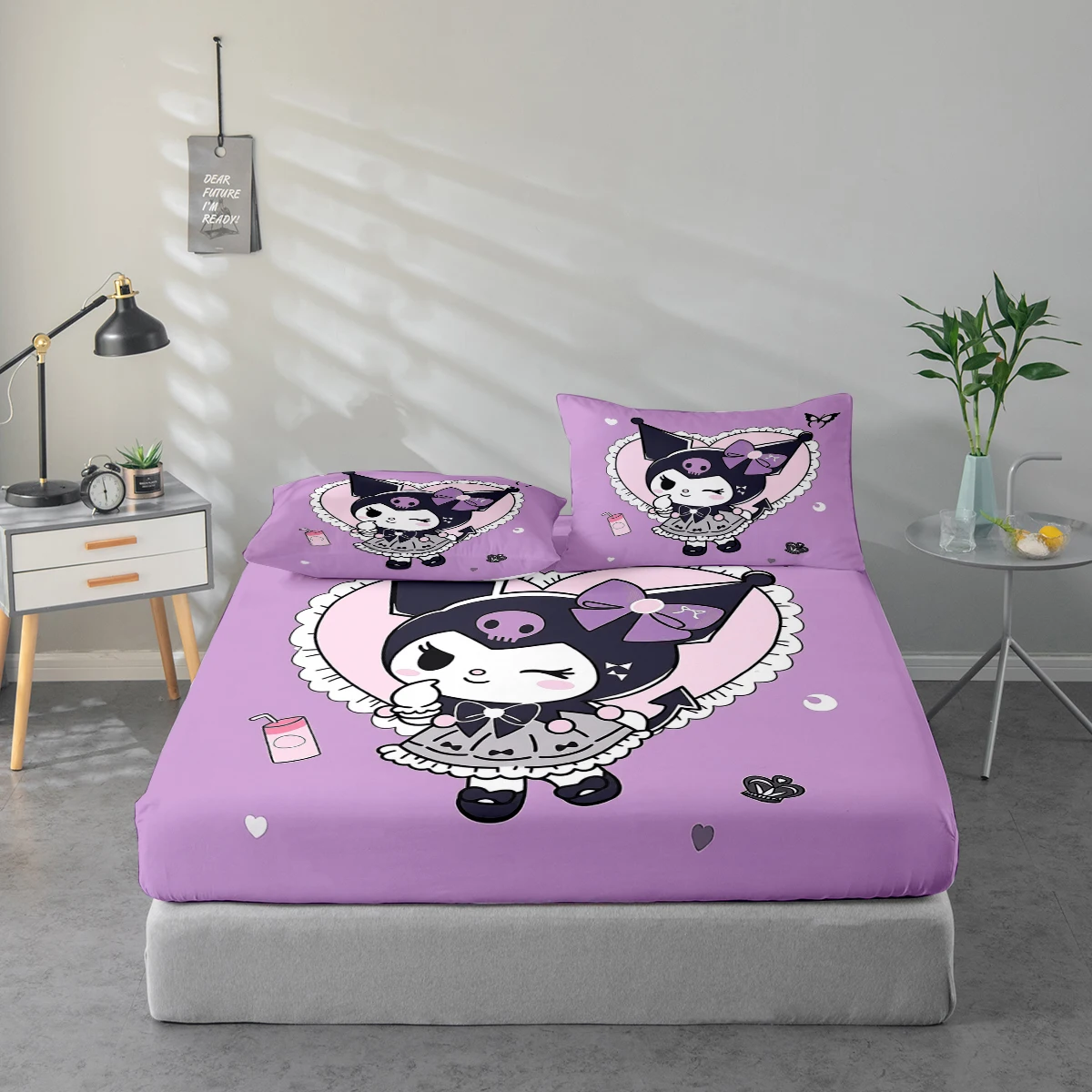 3-Piece High-Definition Digital Printed Bed Sheet Set, Kuromi Large Floral Print Bed Sheet Set, Includes 1 Fitted Sheet + 1/2 Pillowcase, Suitable for Bedroom, Guest Room, Home Decoration, Polyester Fiber Fitted Sheet + Pillowcase, Ultra-Soft Bedding, Thi
3-Piece High-Definition Digital Printed Bed Sheet Set, Kuromi Large Floral Print Bed Sheet Set, Includes 1 Fitted Sheet + 1/2 Pillowcase, Suitable for Bedroom, Guest Room, Home Decoration, Polyester Fiber Fitted Sheet + Pillowcase, Ultra-Soft Bedding, Thi