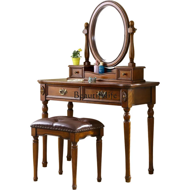 American dresser simple and beautiful all-solid wood makeup table simple small apartment bedroom
American dresser simple and beautiful all-solid wood makeup table simple small apartment bedroom