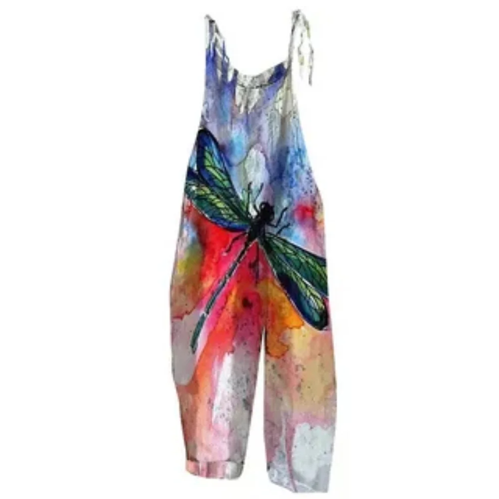 2025 Women's Summer casual versatile jumpsuit, 3D dragonfly print loose and fashionable jumpsuit, adjustable shoulder straps
2025 Women's Summer casual versatile jumpsuit, 3D dragonfly print loose and fashionable jumpsuit, adjustable shoulder straps