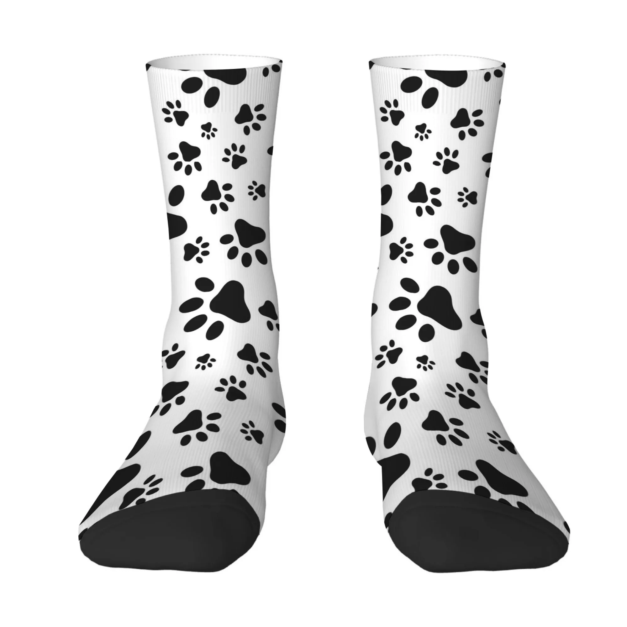Unisex Black White Adorable Pet Paw Print Mid-calf Socks Simple Versatile Comfortable for Lounging At Home Gift for Pet Owner
Unisex Black White Adorable Pet Paw Print Mid-calf Socks Simple Versatile Comfortable for Lounging At Home Gift for Pet Owner