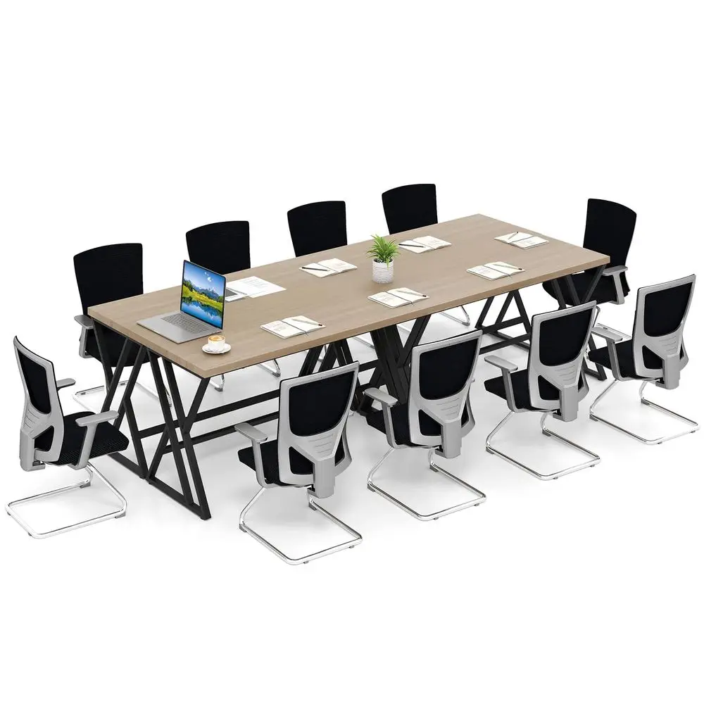10 FT Conference Table for 810 People, Modern 48 D x 118 W Large Meeting Table with ZShaped Metal Leg, Rectangle Conference Roo
10 FT Conference Table for 810 People, Modern 48 D x 118 W Large Meeting Table with ZShaped Metal Leg, Rectangle Conference Roo
